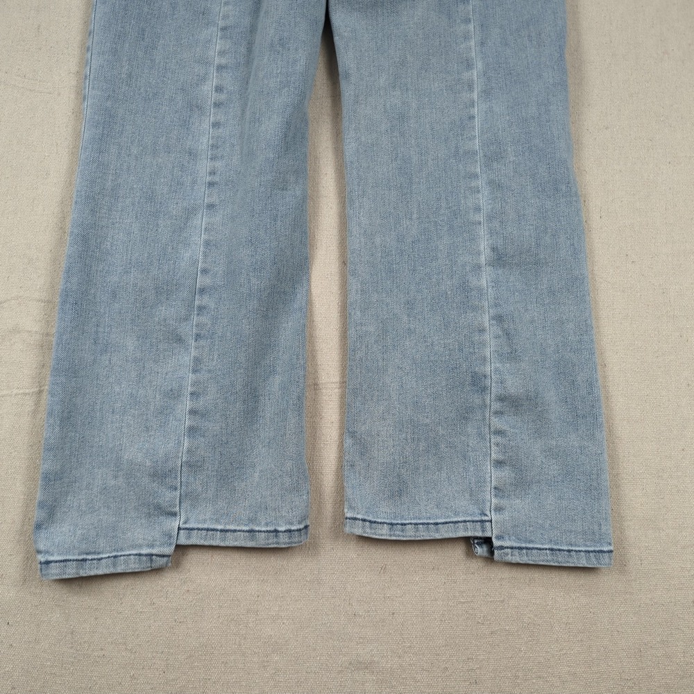 Democracy Jeans Womens 10 Blue Ab Solution Skyrise Step Hem Wide Leg Light Wash - Picture 14 of 15